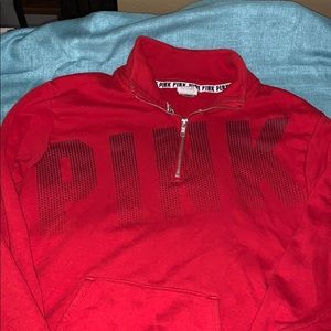 PINK red zippered sweat shirt